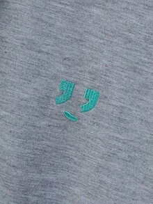 Manfinity Homme Nam Thêu biểu cảm Túi kangaroo Áo nỉ Không có vòng cổ - Xám - Xem 4