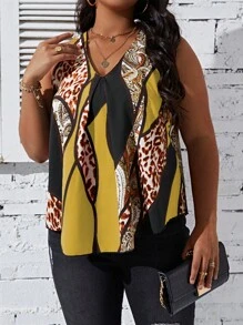 SHEIN LUNE Áo sơ mi Plus Size In hoa Báo Paisley Giải trí - Nhiều màu - Xem 6