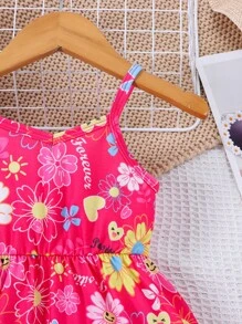 SHEIN Kleid Mit Trägern Für Baby Mädchen Mit Blumendruck