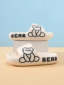 Kinder Schaumstoff Hausschuhe, EVA leicht, rutschfest, weiche Sohle, süß, lässig, schnelltrocknend, Slip-On Sandalen, minimalistische einfarbige dickere Sohle, unisex Kinder Strandlatschen