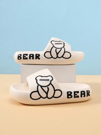 儿童泡沫拖鞋 EVA 轻便防滑软底可爱休闲速干一脚蹬凉鞋，简约纯色厚底男女通用儿童沙滩人字拖