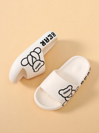 儿童泡沫拖鞋 EVA 轻便防滑软底可爱休闲速干一脚蹬凉鞋，简约纯色厚底男女通用儿童沙滩人字拖