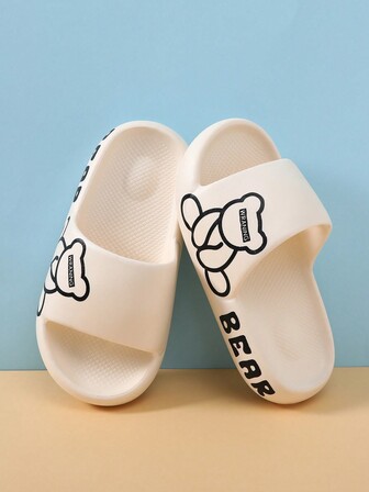 Skumtofflor för barn EVA Lättvikts halkfri mjuk sula Söt Casual Snabbtorkande Slip-On sandaler, minimalistisk enfärgad tjock sula Unisex barn strandflip flops