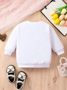 Baby Girl Bag Print Sweatshirt - White - View 2