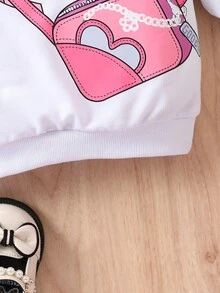 Baby Girl Bag Print Sweatshirt - White - View 6