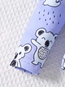 Baby Girl Koala Print Snug Fit PJ Set - Purple - View 3