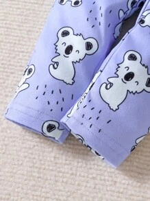 Baby Girl Koala Print Snug Fit PJ Set - Purple - View 7