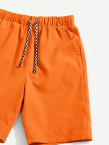 SHEIN Tween Boy Gamepad Graphic Tee & Drawstring Waist Shorts