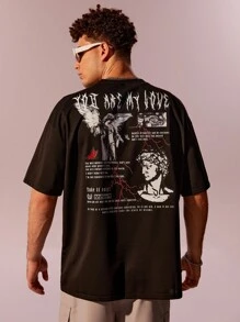 Manfinity LEGND Áo thun nam Slogan Con số Giải trí - màu đen - Xem 3
