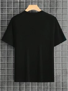 Manfinity Dauomo Men Letter Graphic Tee - Black - View 2
