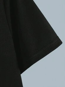 Manfinity Dauomo Men Letter Graphic Tee - Black - View 4