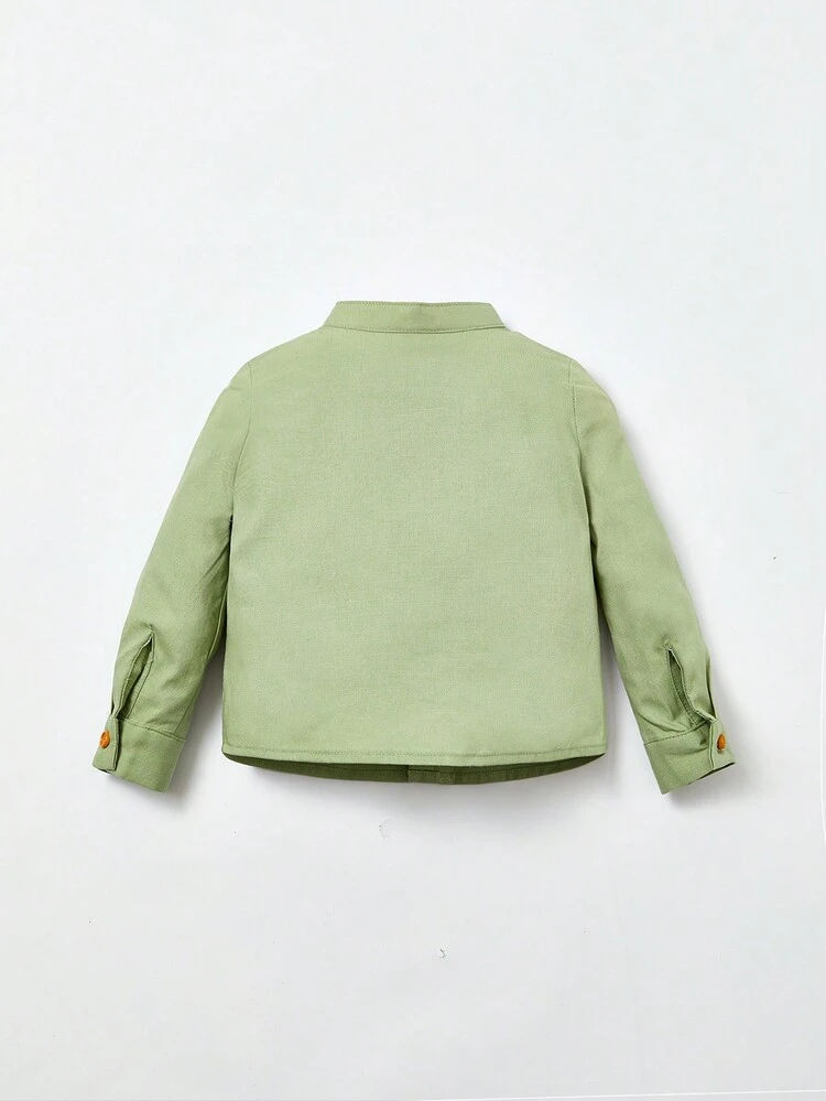 Baby Boy Letter Graphic Tee & Shorts & Button Up Shirt