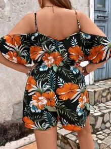 SHEIN VCAY Jumpsuits Plus Size Nhiệt đới Boho - Nhiều màu - Xem 2