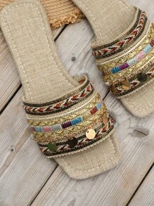 Dép bệt Nữ - Màu be - Xem 6