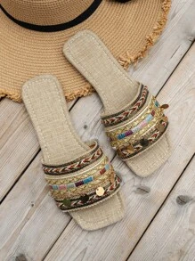 Dép bệt Nữ - Màu be - Xem 5