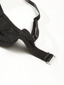 Sujetador unicolor con abertura - Negro - Ver 4