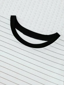 RueChic Teen Girls Striped Print Ruffle Trim Dress - White - View 4