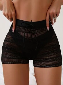 Swim Basics Quần bikini thắt nơ eo lưới đen gợi cảm mùa xuân/hè 2026 - màu đen - Xem 8