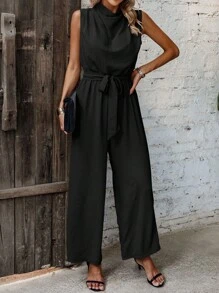 Chiquease Solid Belted Jumpsuit