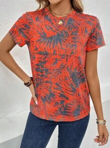 SHEIN LUNE Áo thun nữ Nhiệt đới Giải trí - trái cam - Xem 4