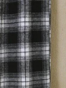 SHEIN Leap Crew Tween Girl Cartoon Graphic Tee & Plaid Trousers - Multicolor - View 3