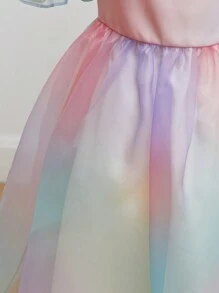 SHEIN Cô Gái Trẻ Bóng Ống tay áo Lớp phủ lưới Đầm Party - Nhiều màu - Xem 4