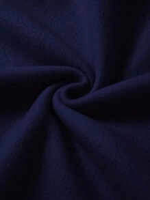 SHEIN EZwear 愛心圖案加絨內裏運動衫 - 藏蓝色 - 查看 6