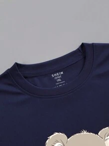 INAWLY Camiseta gráfica con estampado de koala talla grande, blusa de verano para mujer - Azul Marino - Ver 4