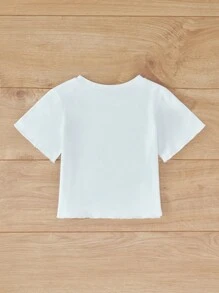 RueChic Teen Girls 1pc Floral Print Tee - White - View 2