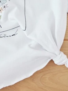 RueChic Teen Girls 1pc Floral Print Tee - White - View 3