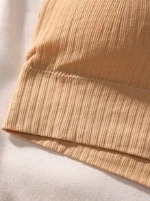 Women's Casual Comfy Apricot Plain Backless Bralette With Slight Stretch Fabric For Everyday Wear - Apricot - View 4