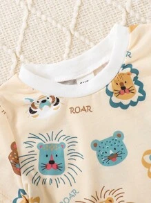 SHEIN Đứa bé trai Đồ họa Hoạt hình Áo thun & quần đùi - Nhiều màu - Xem 5