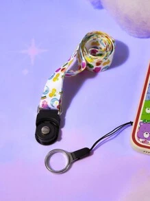 ROMWE X Care Bears 1入組字母卡通圖案手機殼及掛繩，適用於 iPhone - 彩色 - 查看 3