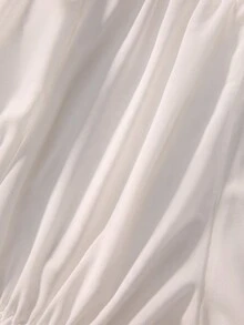 褶邊一字肩內衣套裝 - 白色 - 查看 3