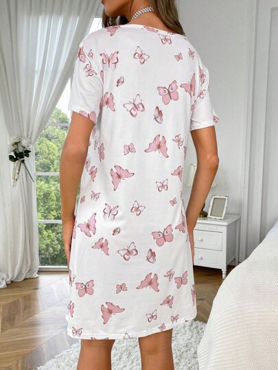 Butterfly Print Pajama Nightdress view 2