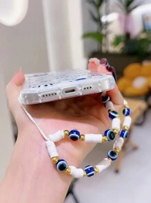 邪惡之眼圖案透明手機殼附帶繩子 - 彩色 - 查看 2
