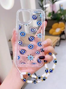 邪惡之眼圖案透明手機殼附帶繩子 - 彩色 - 查看 4