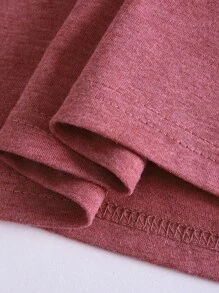 SHEIN EZwear 卡通圖案T恤 - 珊瑚粉 - 查看 4