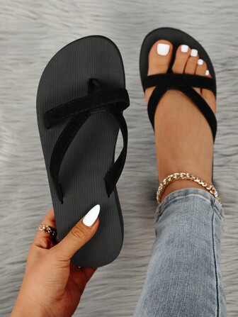 Mujer de dedo diseño Sandalias planas , de serraje falso de moda Sandalias de dedo para verano