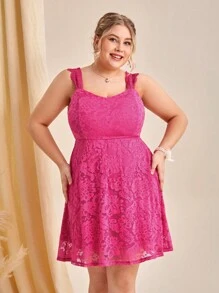 SHEIN Belle Cami Kleid mit einfarbig Spitze