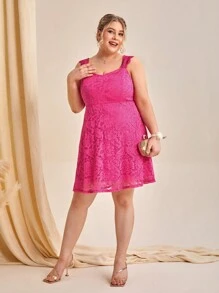 SHEIN Belle Cami Kleid mit einfarbig Spitze