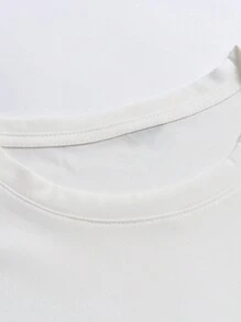 Manfinity Homme 男士標語圖案T恤 - 白色 - 查看 5