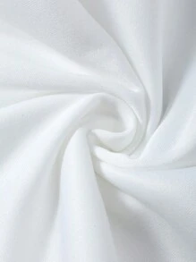 SHEIN EZwear 加大码字母图案袋鼠口袋抽绳保暖卫衣 - 白色 - 查看 7