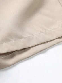 Genlund Men Random Print Shirt & Drawstring Waist Shorts - Khaki - View 4