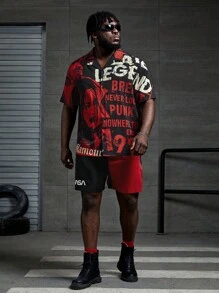 Manfinity RebelGame Nam Plus Đồ họa Hình và Chữ Áo sơ mi - Nhiều màu - Xem 5