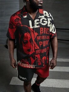 Manfinity RebelGame Nam Plus Đồ họa Hình và Chữ Áo sơ mi - Nhiều màu - Xem 6