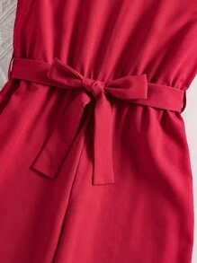 Áo liền quần Gái Xù màu trơn Dễ thương - Màu Đỏ Sâu - Xem 6