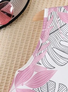 Sparklyn Tween Flicka Tropiska Tryck Linnen & byxor - Rosa - Visa 4