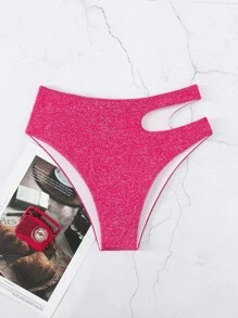 金屬亮絲鏤空泳衣下裝 - 玫紅色 - 查看 3