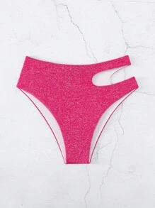 金屬亮絲鏤空泳衣下裝 - 玫紅色 - 查看 4